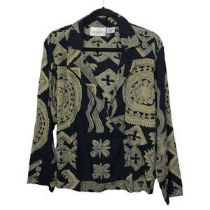 Passports of Pieri Imports Black Tan Shirt Jacket Large